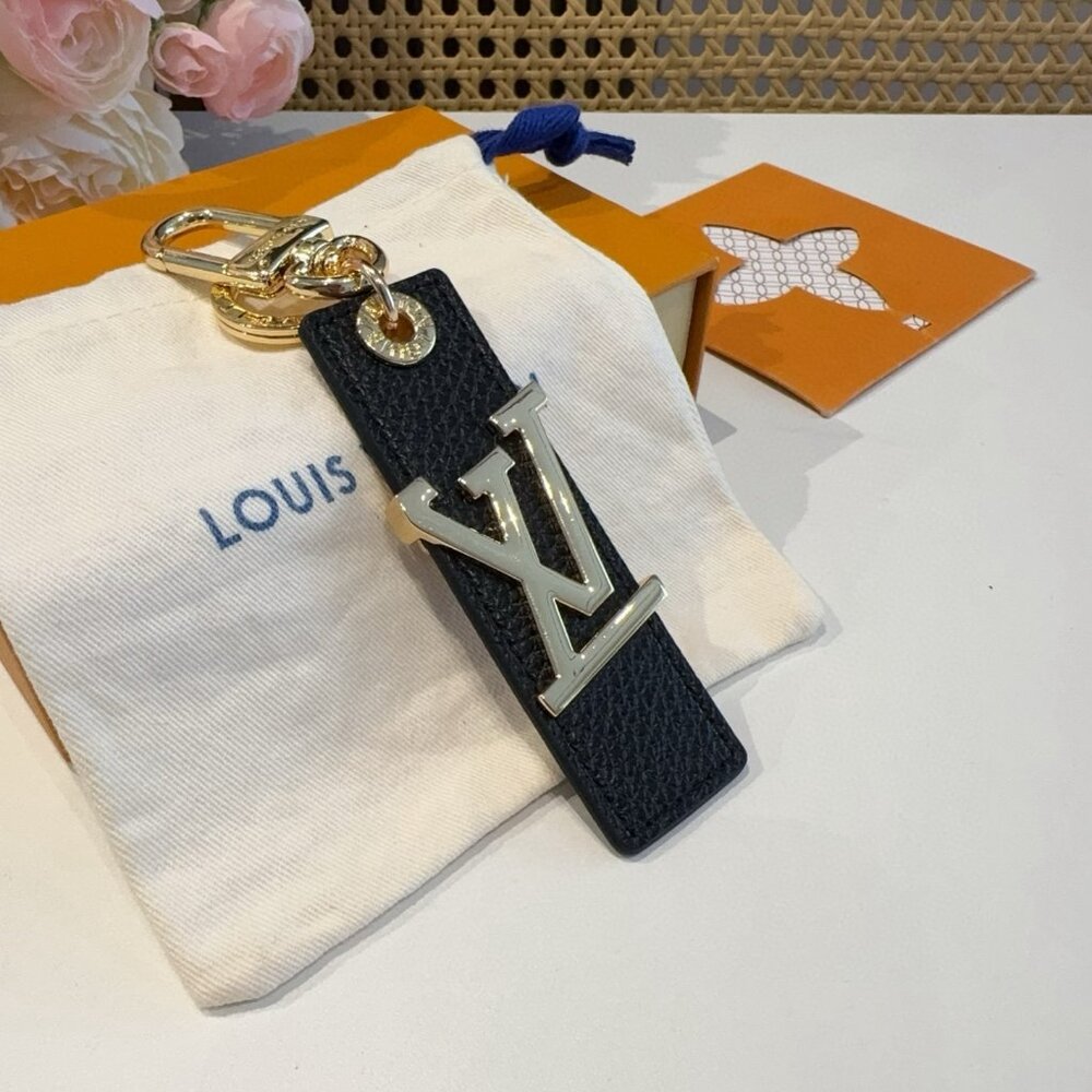 Louis Vuitton Black Leather Keychain
